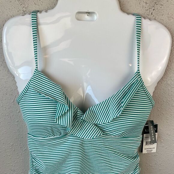 NWT Lauren Ralph Lauren Striped Tankini Top Size 6 - Picture 2 of 5